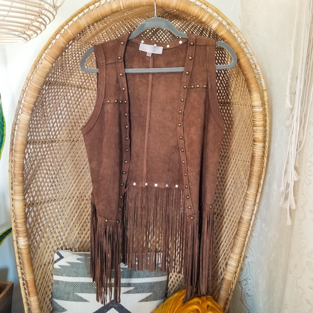 Fringe Faux Suede Vest